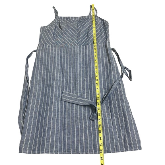 Banana Republic Striped Linen Blend Shift Dress Blue White Tie Waist Size 8 NWT - Picture 6 of 13